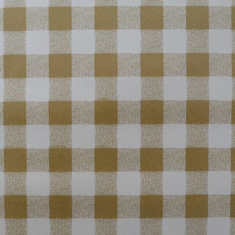 Beige Gingham Vinyl Table Cover