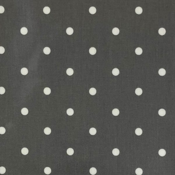 Grey Polka Oilcloth Tablecloth