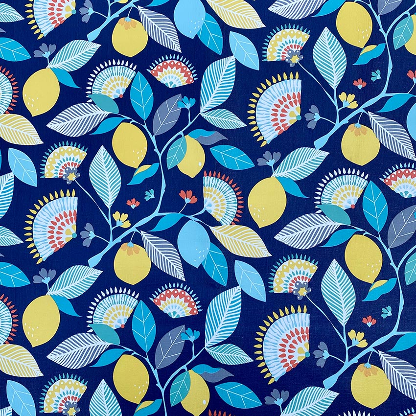 When Life Gives You Lemons Navy Vinyl Table Cover
